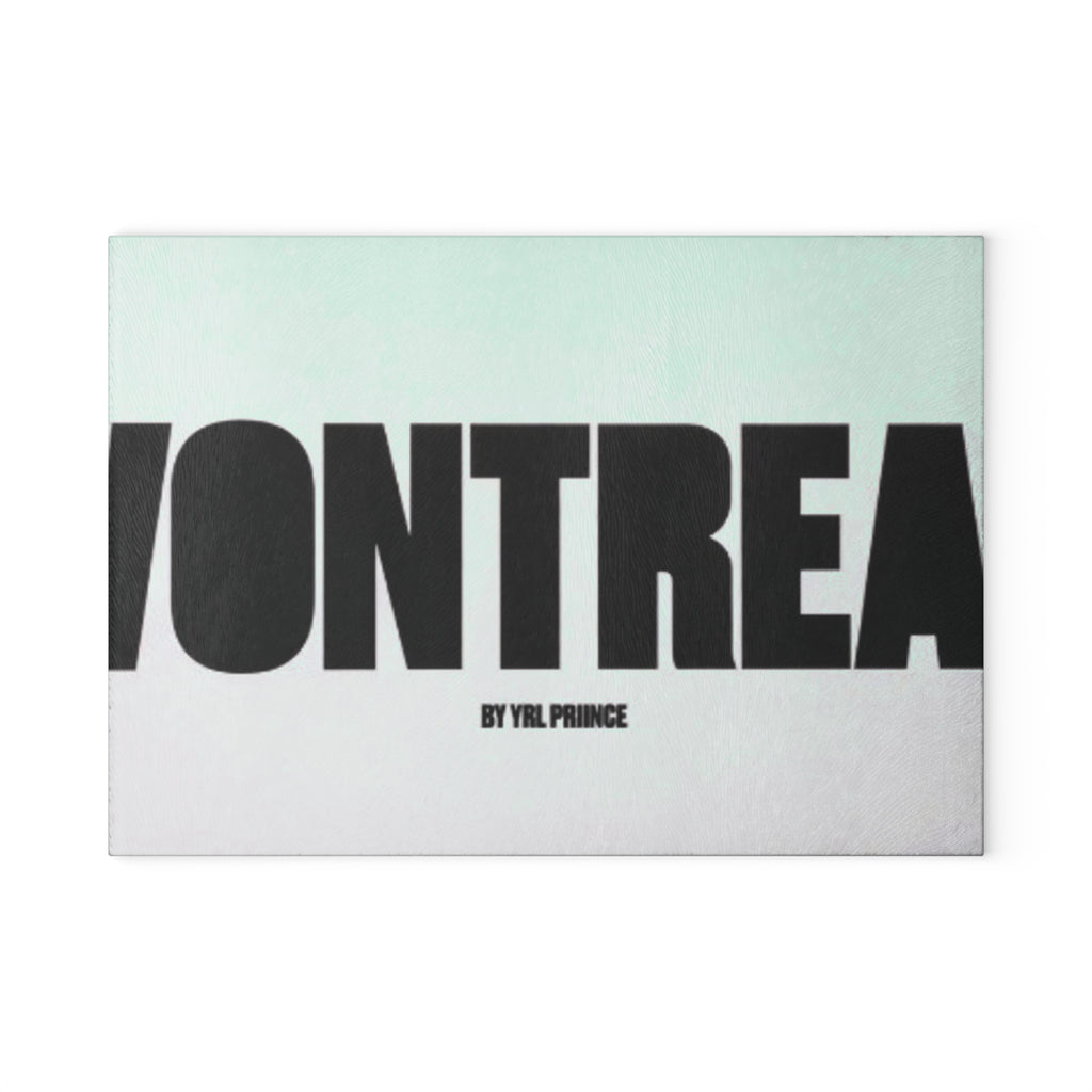 Vontreal Glass Cutting Board – Modern Typography Kitchen Board