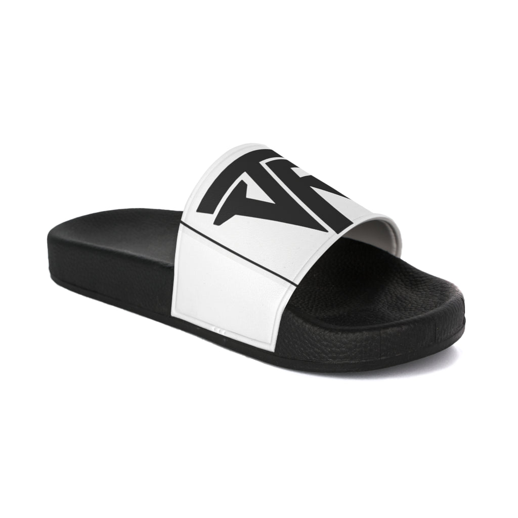 Women's Slide Sandals - Monochrome 'VR' Logo Slip-On Slides