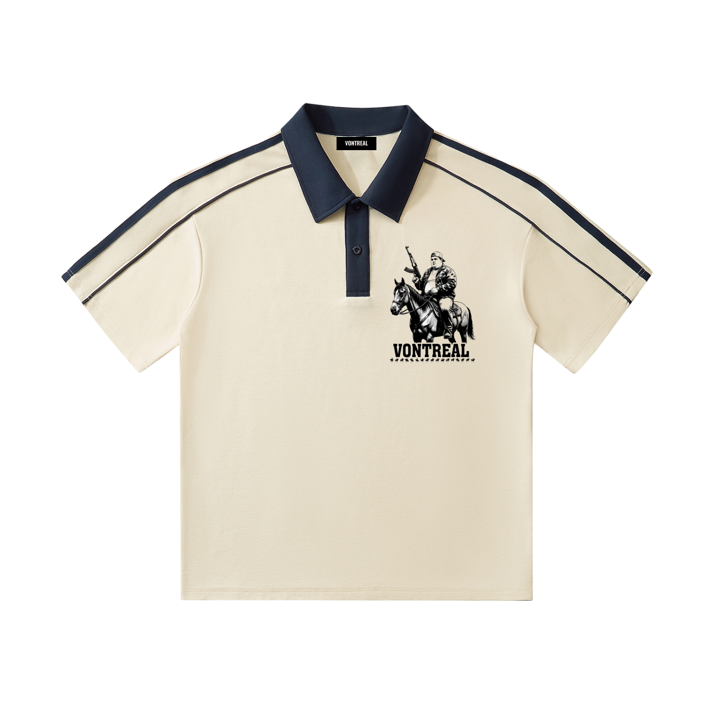 Contrast Collar Short-Sleeve Polo Shirt