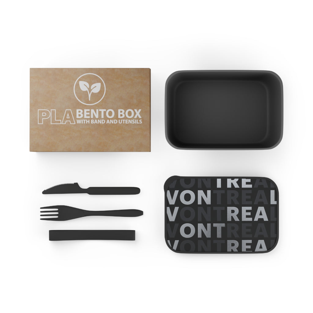 Montreal Repeat Pattern PLA Bento Box with Band & Utensils