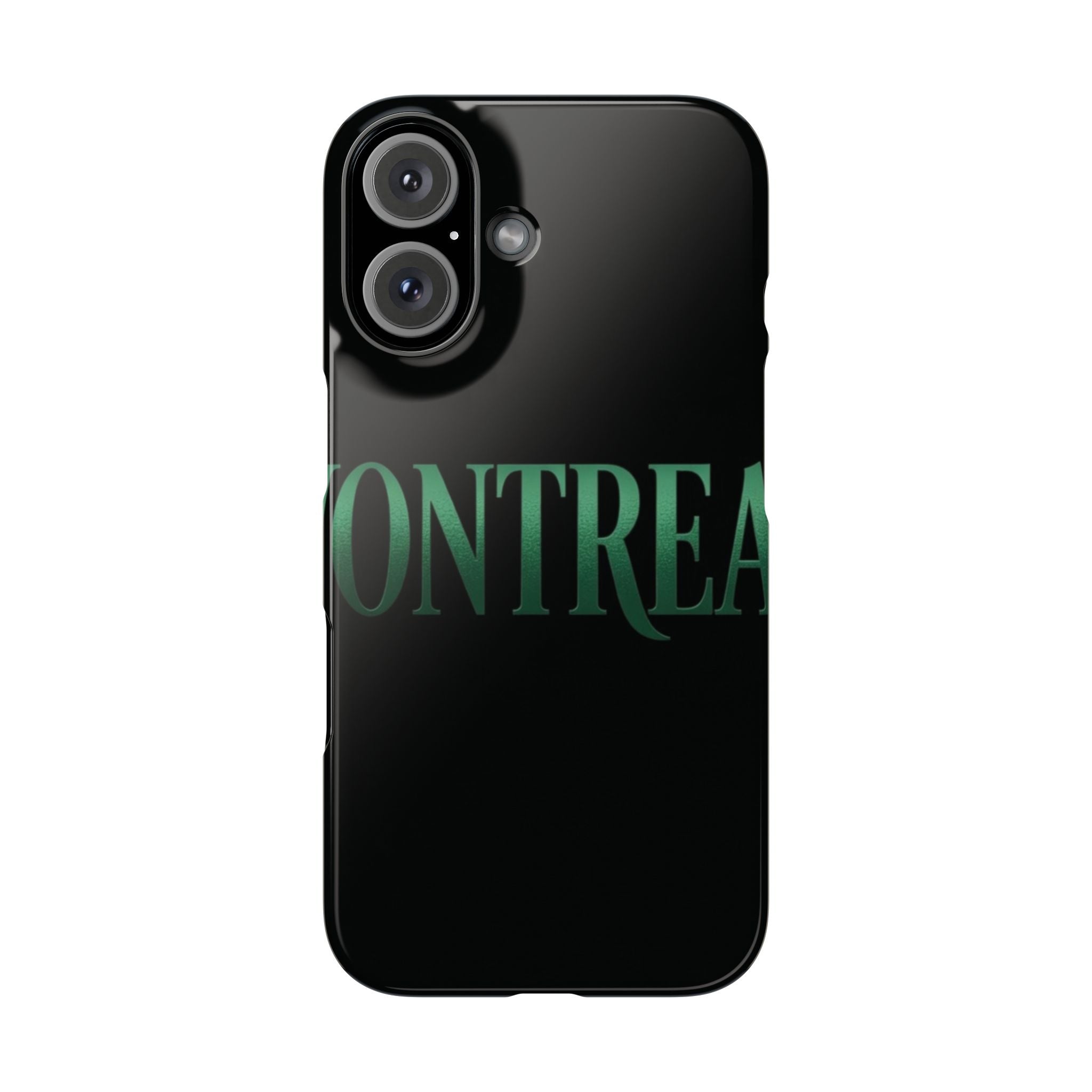 Montreal Phone Case - Green Gradient Text Snap Case