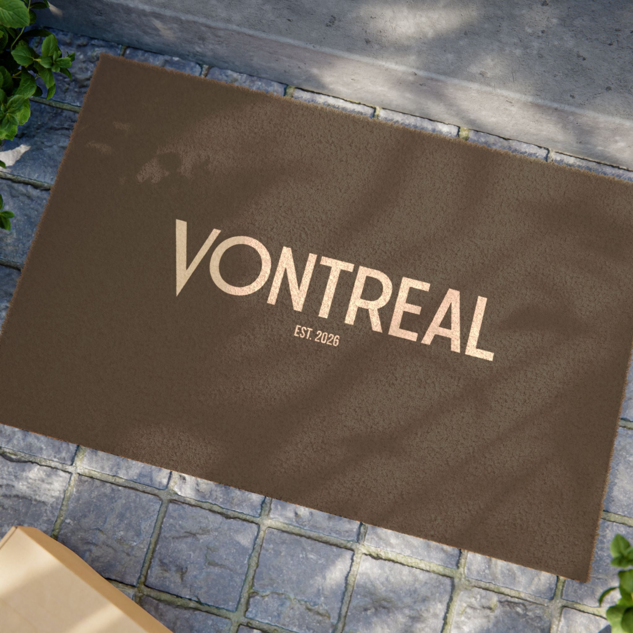 Personalized 'VONTREAL' Doormat – Modern Neutral Welcome Mat (Est. 2015)
