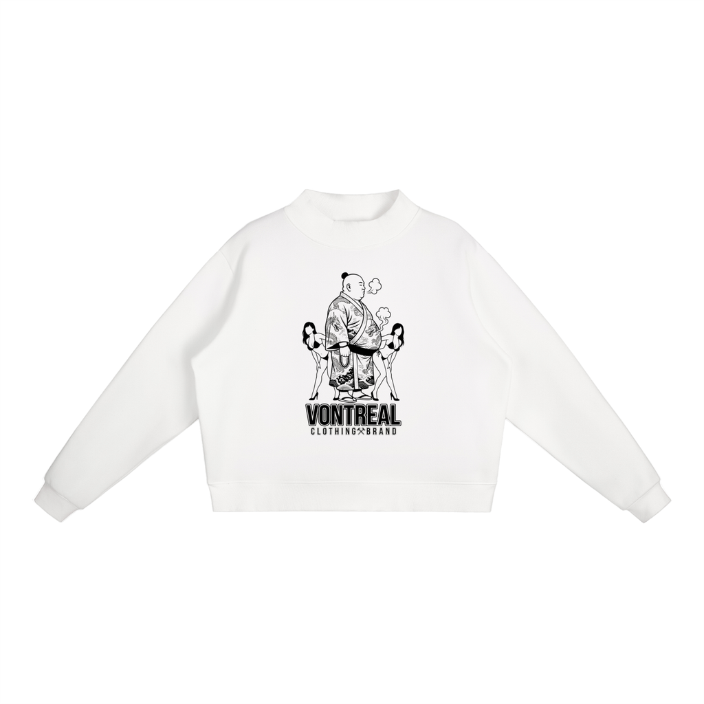 Essential Fleece Mock-Neck Crew Sweatshirt