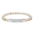 Engraved Natural Stone Bead Bar Bracelet – Personalized Stretch Healing Gem Bracelet