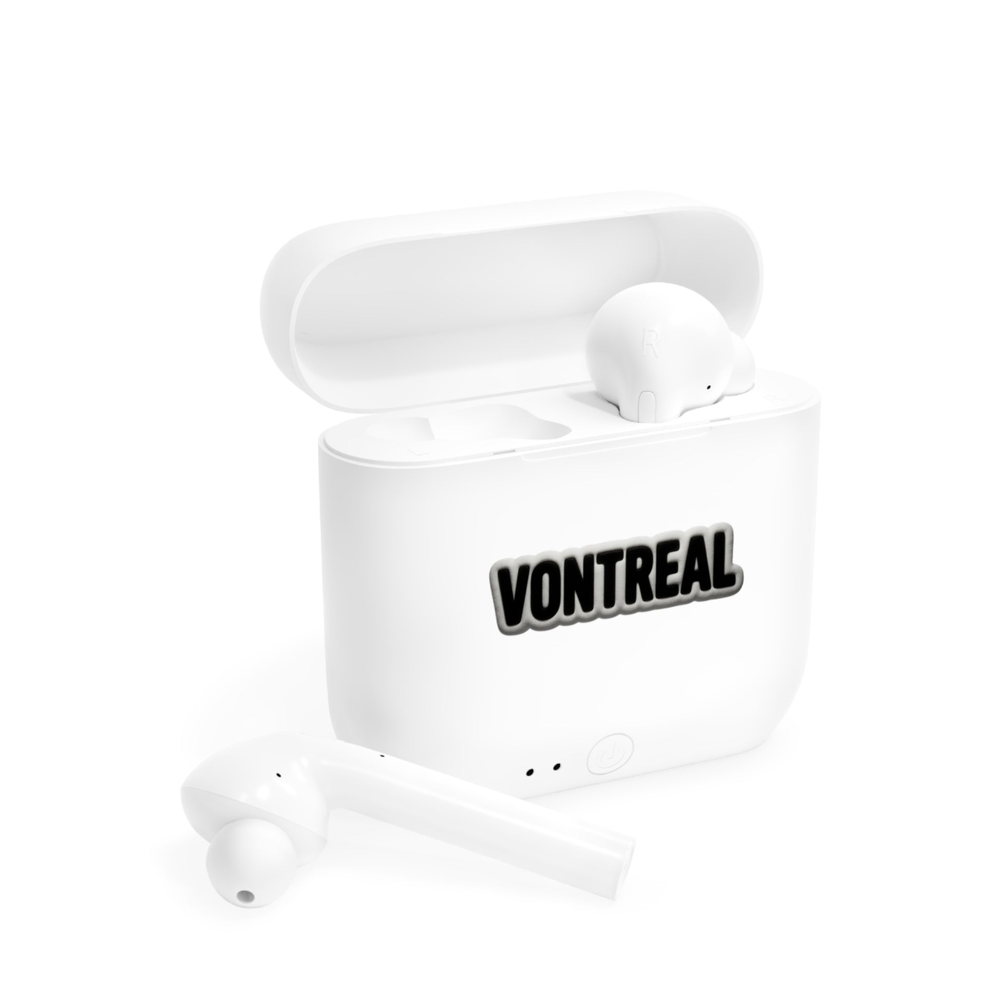 Vontreal Wireless Earbuds Case – Bold Black Logo Charging Case