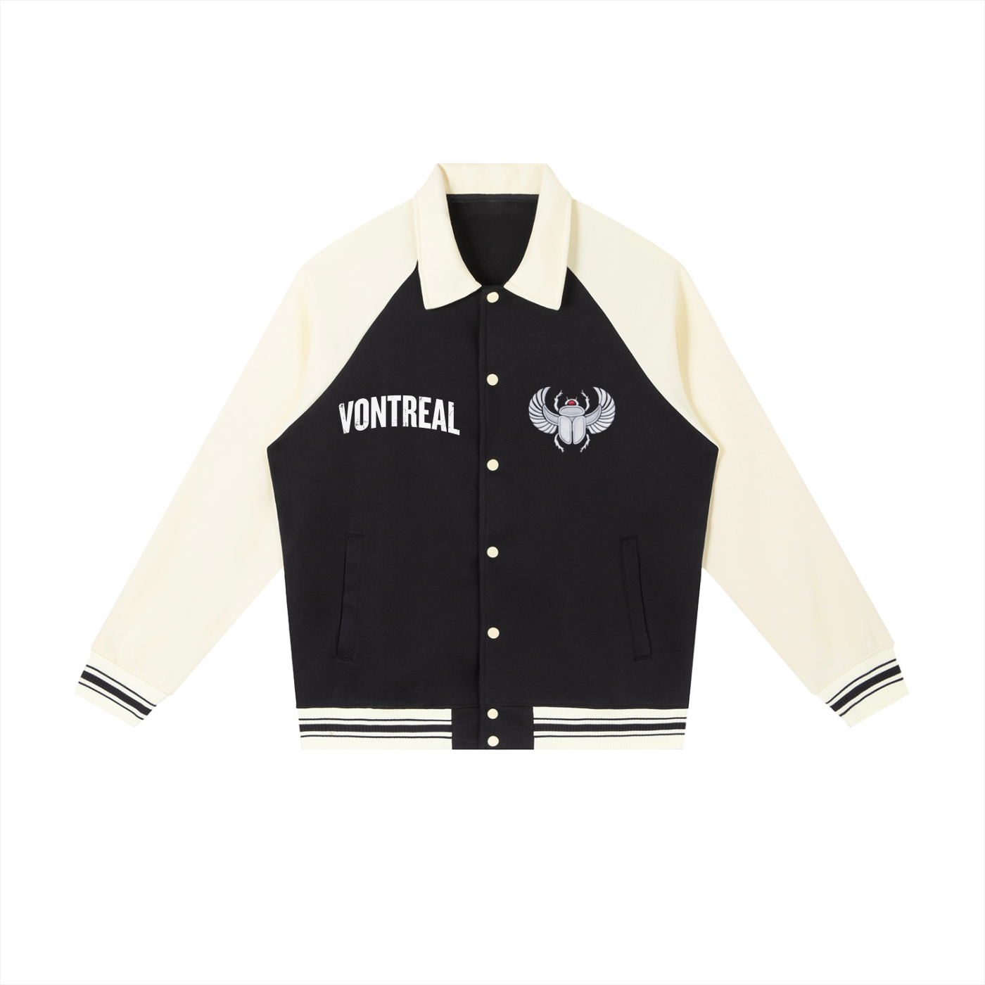 Contrast Raglan Sleeve Baseball Jacket
