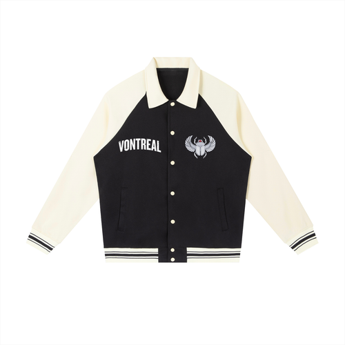 Contrast Raglan Sleeve Baseball Jacket