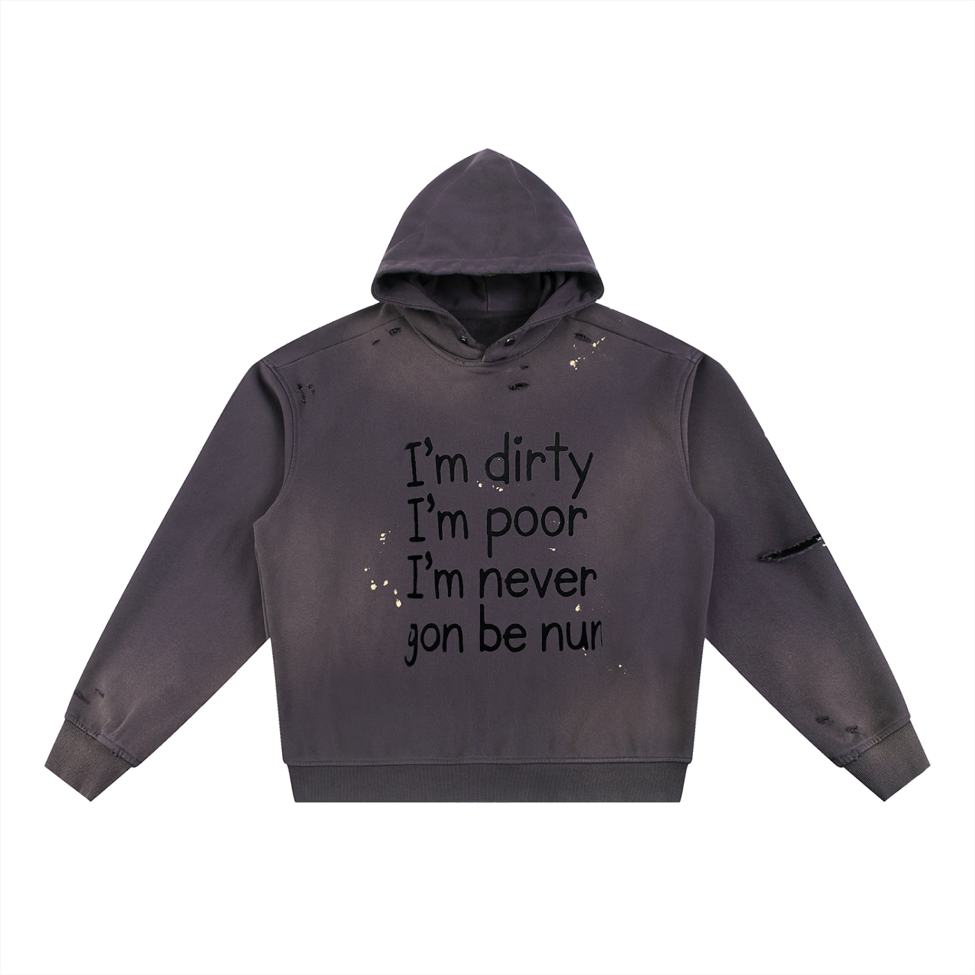 Sun Fade Frayed Fleece Hoodie