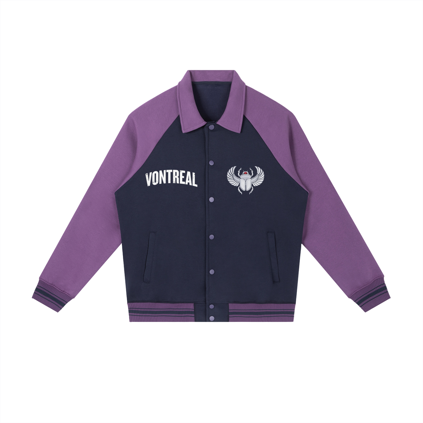 Contrast Raglan Sleeve Baseball Jacket