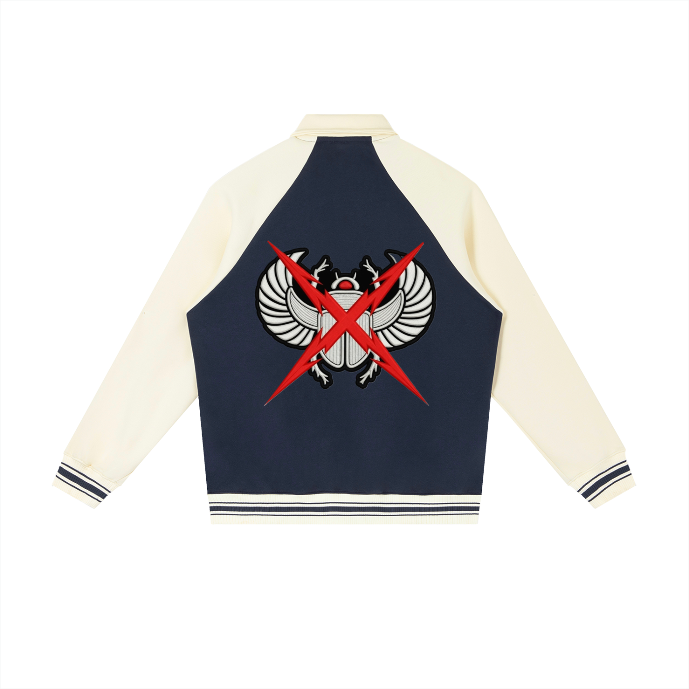 Contrast Raglan Sleeve Baseball Jacket
