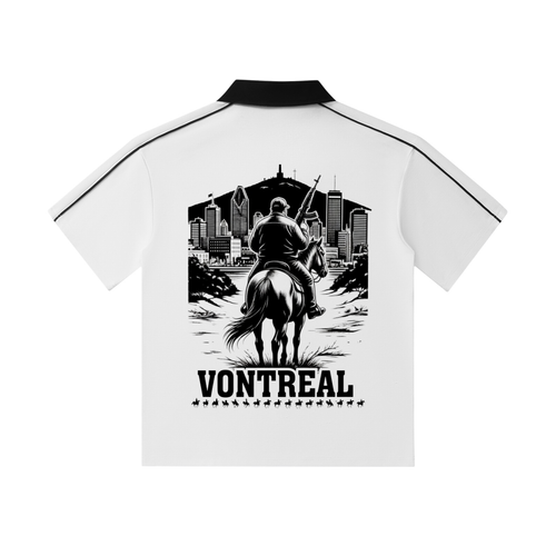 Contrast Collar Short-Sleeve Polo Shirt