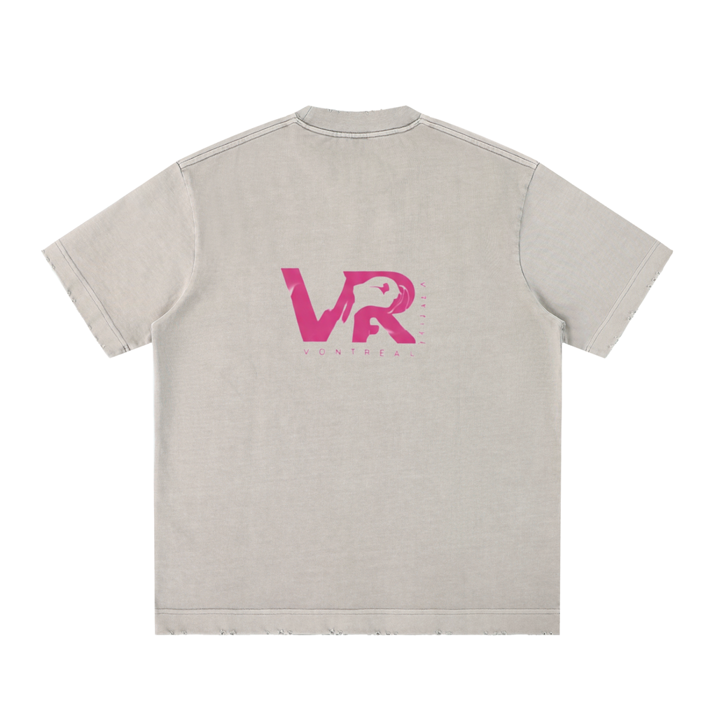 Milli x vontreal Heavyweight Vintage Washed Frayed T-Shirt