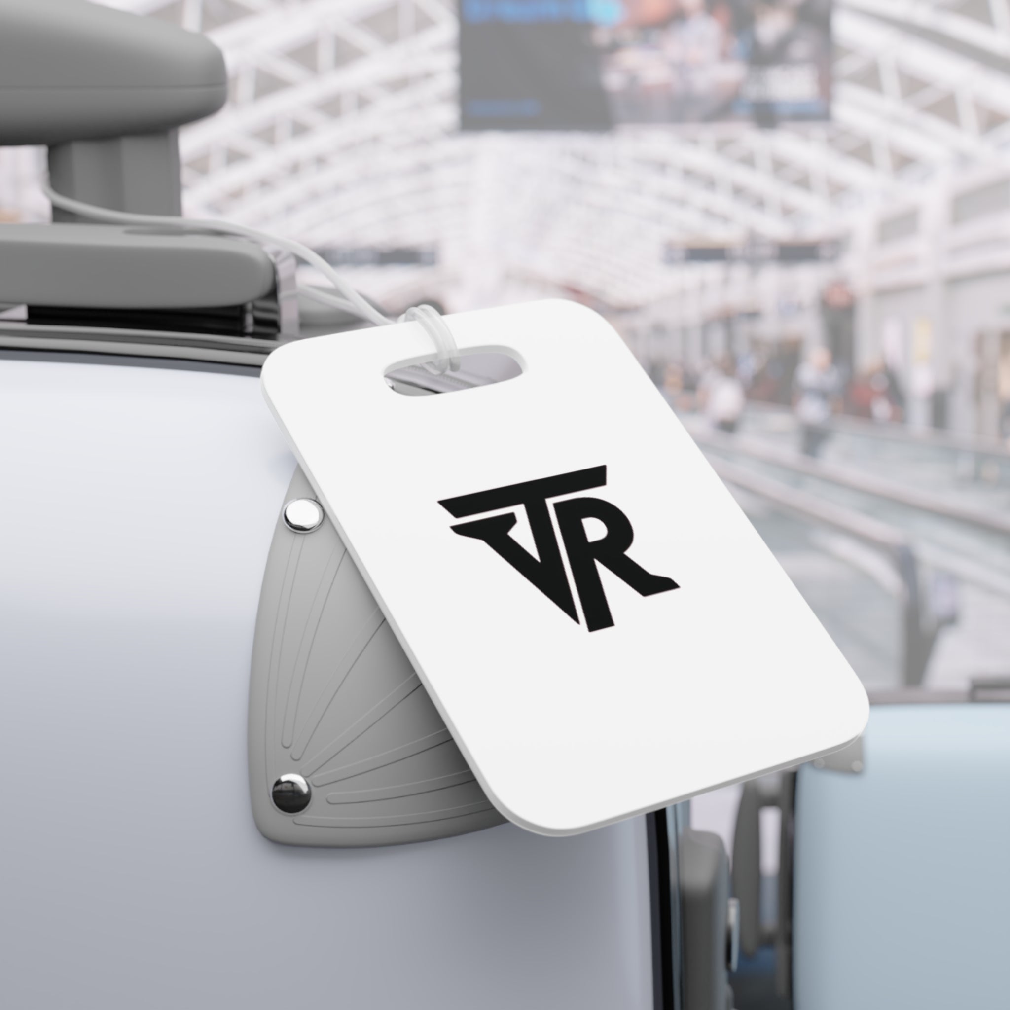 Monogram TR Luggage Tag – Minimal Black Initials Travel ID