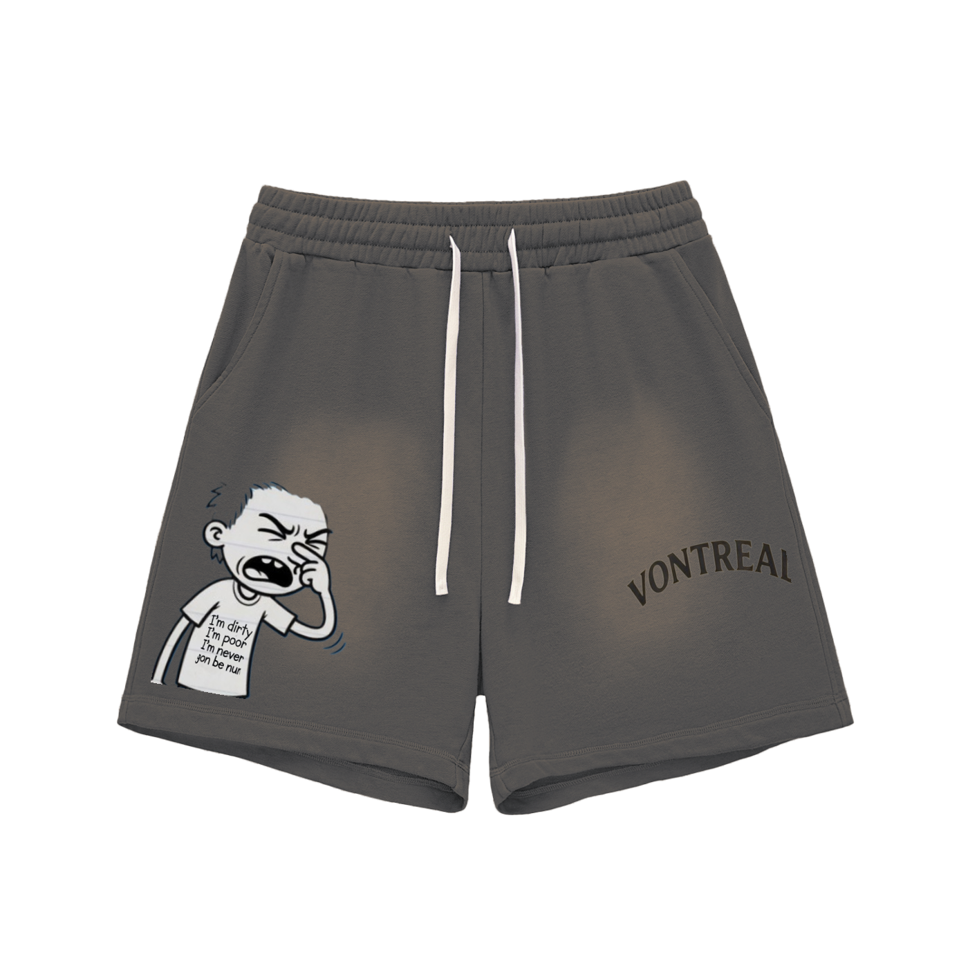 Sun Fade Raw Edge Cotton Shorts