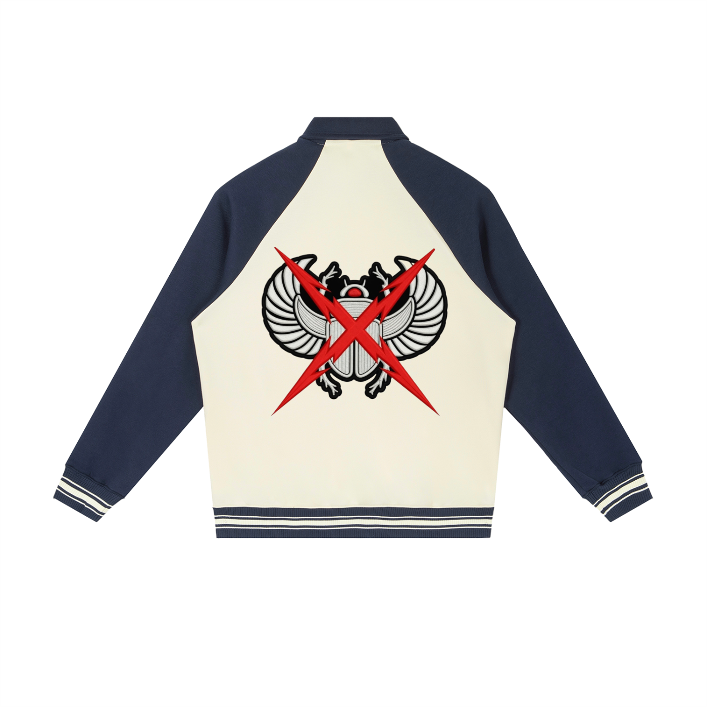 Contrast Raglan Sleeve Baseball Jacket