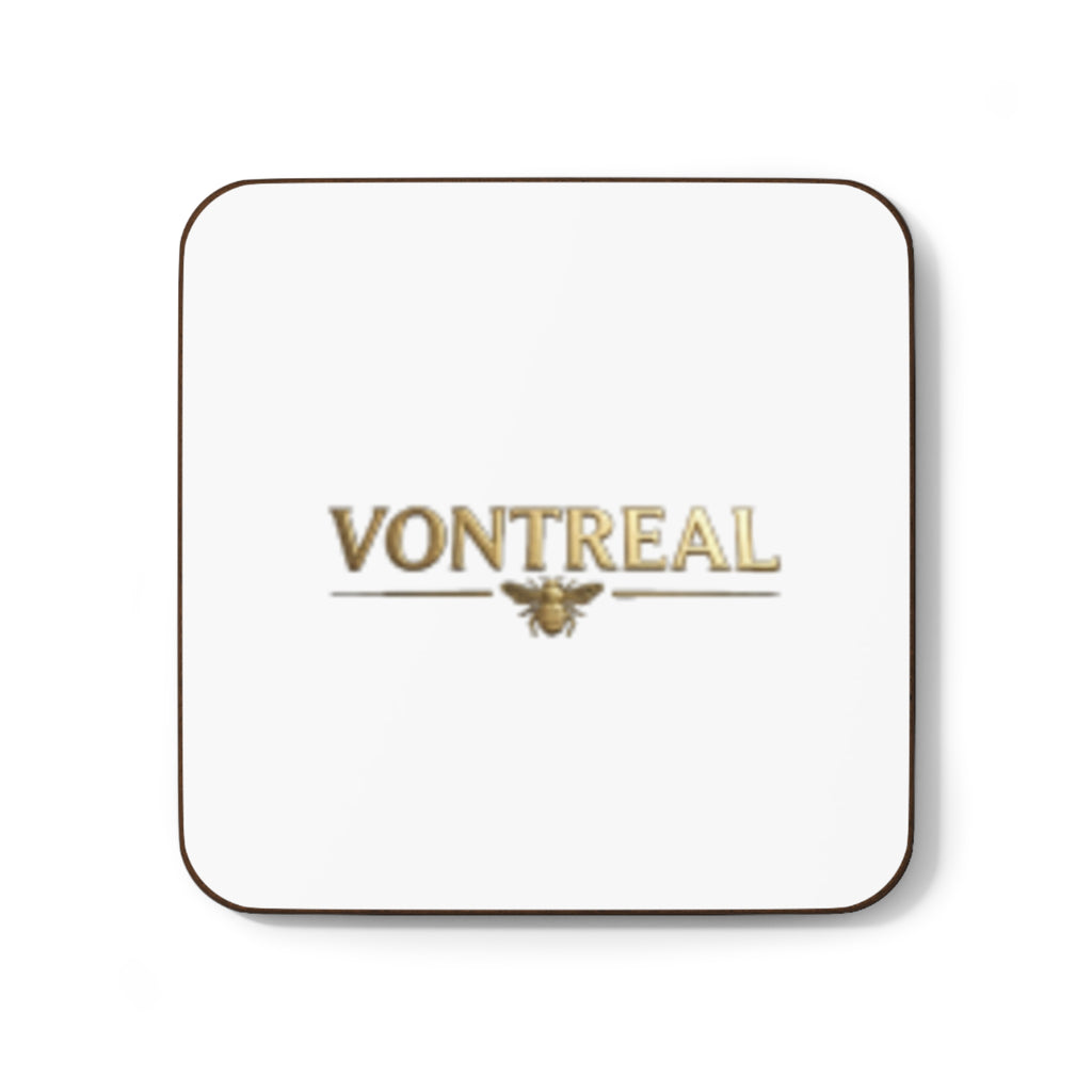 Vontreal Gold Logo Coaster — Decorative Hardboard Drink Coaster