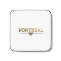 Vontreal Gold Logo Coaster — Decorative Hardboard Drink Coaster