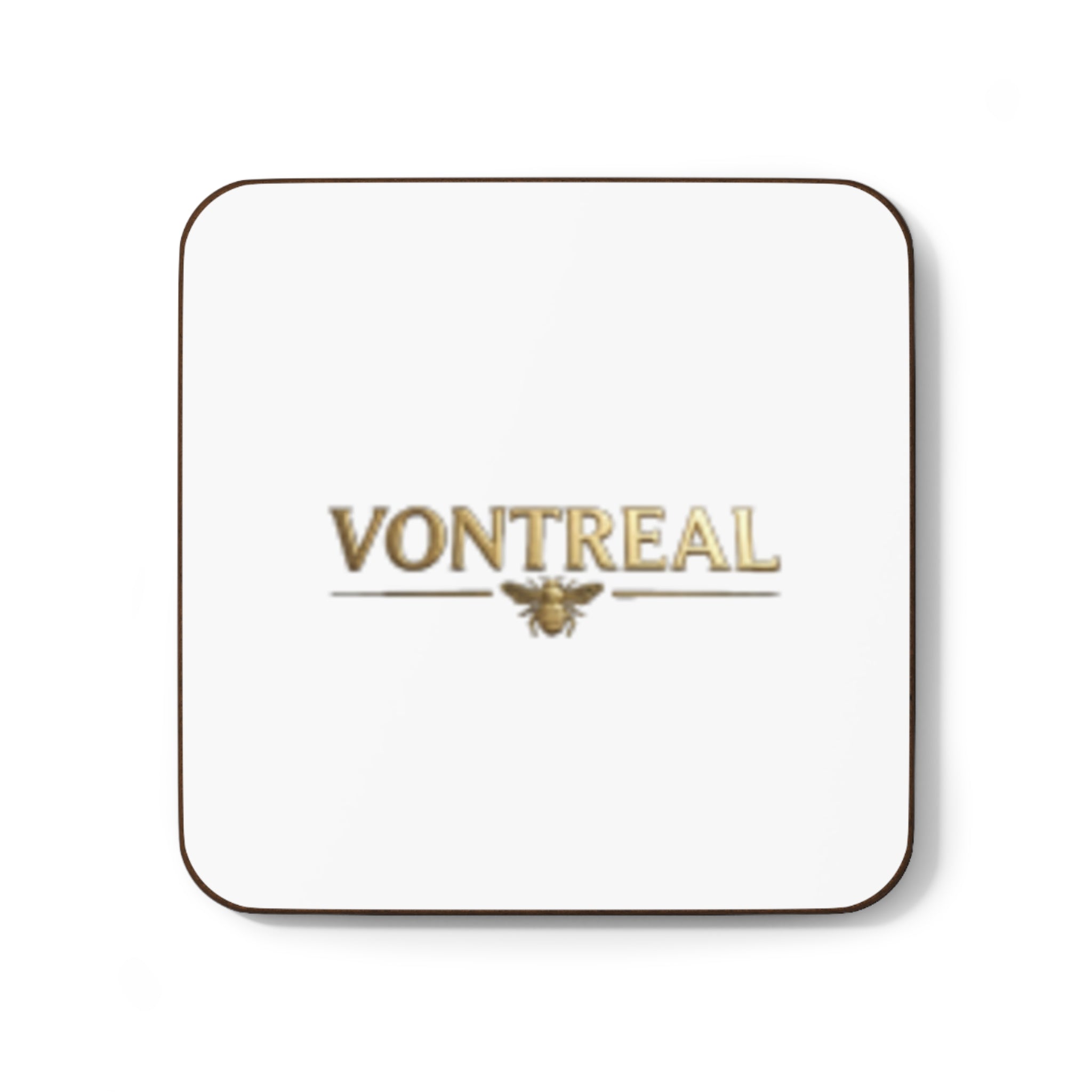Vontreal Gold Logo Coaster — Decorative Hardboard Drink Coaster
