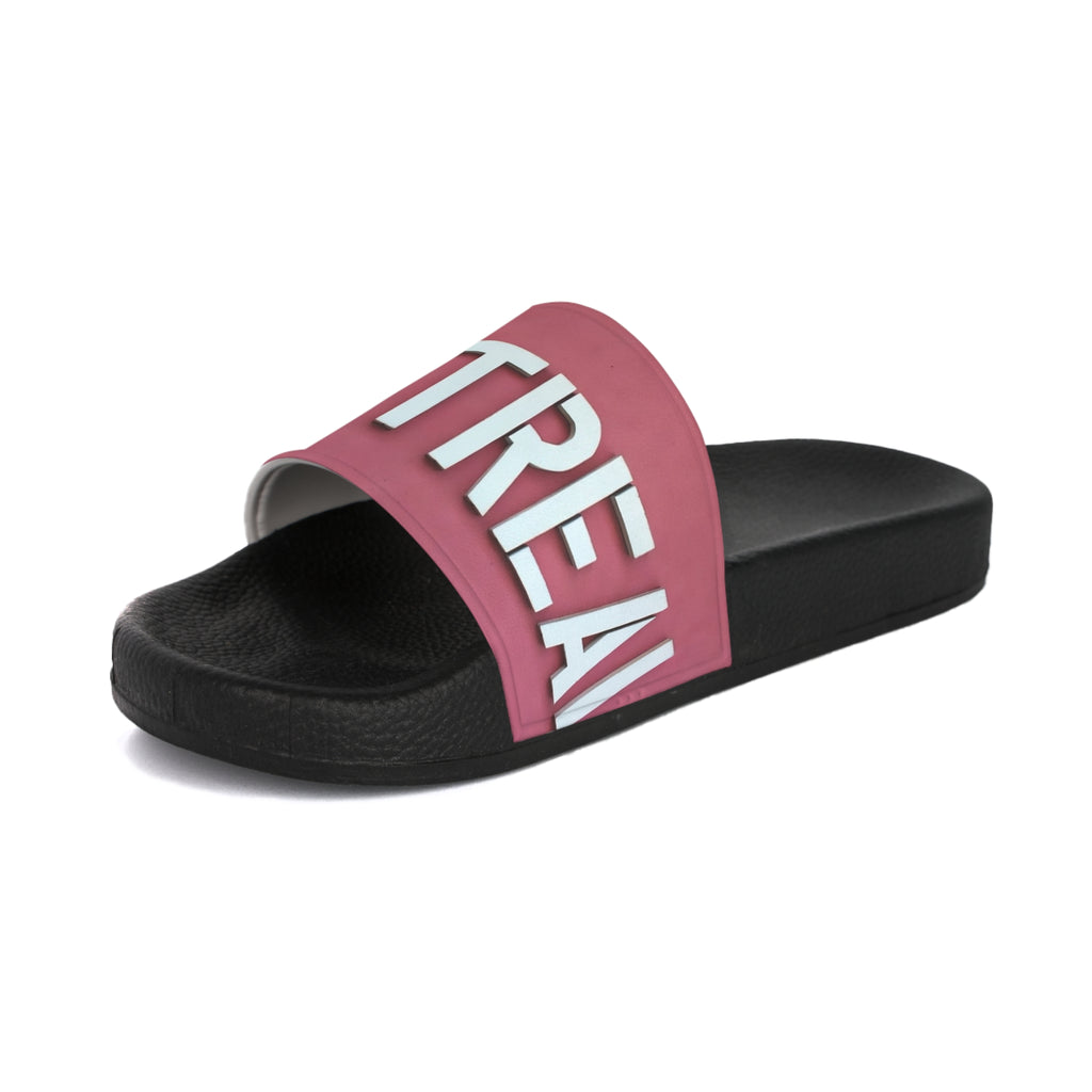 Women's Slide Sandals - Pink Contrast 'MONTEREY' Graphic Pool Slides