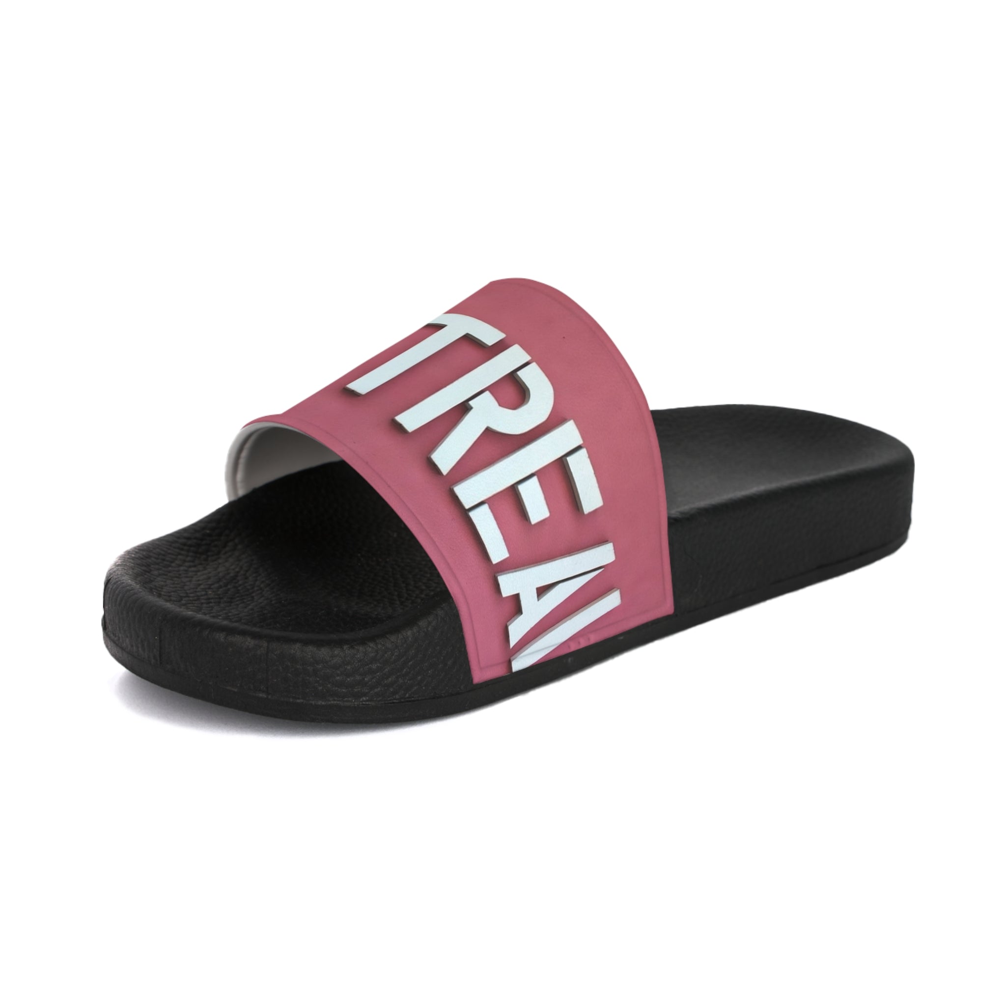 Women's Slide Sandals - Pink Contrast 'MONTEREY' Graphic Pool Slides