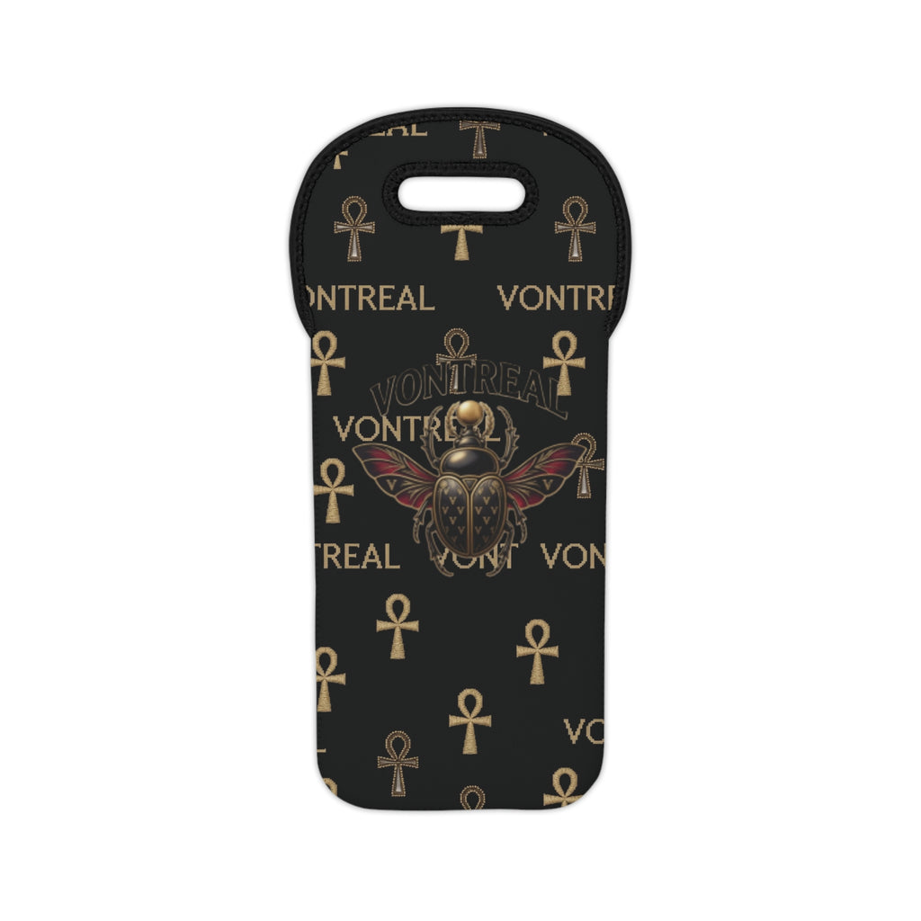 Egyptian Scarab Wine Tote Bag – Montreal Ankh Pattern Bottle Carrier