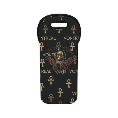 Egyptian Scarab Wine Tote Bag – Montreal Ankh Pattern Bottle Carrier