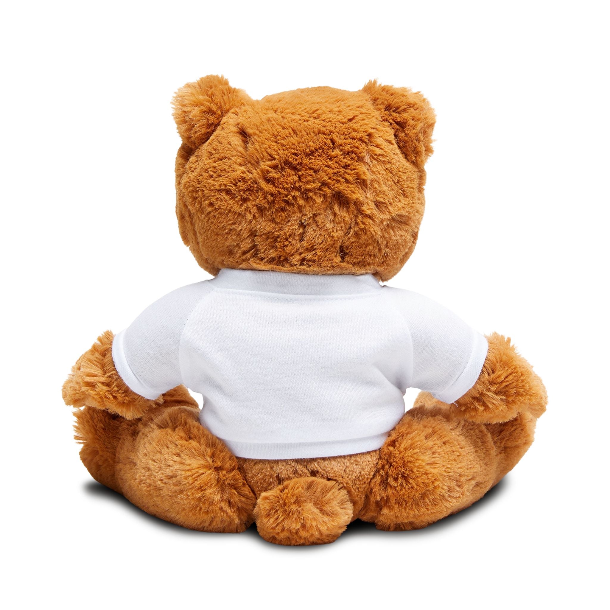 Vontreal Teddy Bear Plush — Brown Bear with White Logo T‑Shirt & Bow