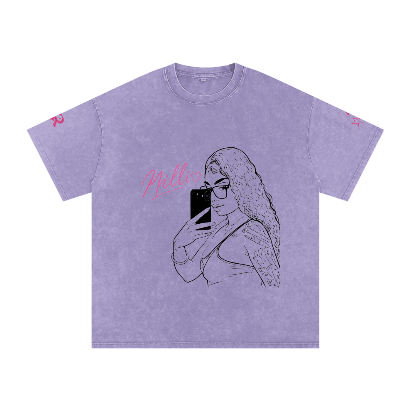 Snow Washed Oversized Cotton T-Shirt