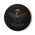 Vontreal Scarab Ceramic Coaster — Gothic Gold Beetle Drink Mat