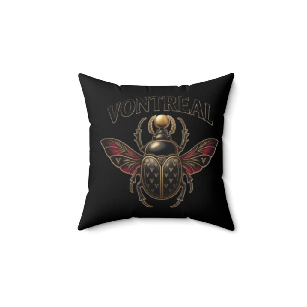 Vontreal Gold Scarab Throw Pillow