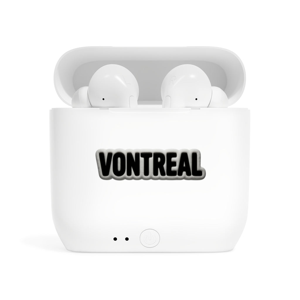 Vontreal Wireless Earbuds Case – Bold Black Logo Charging Case