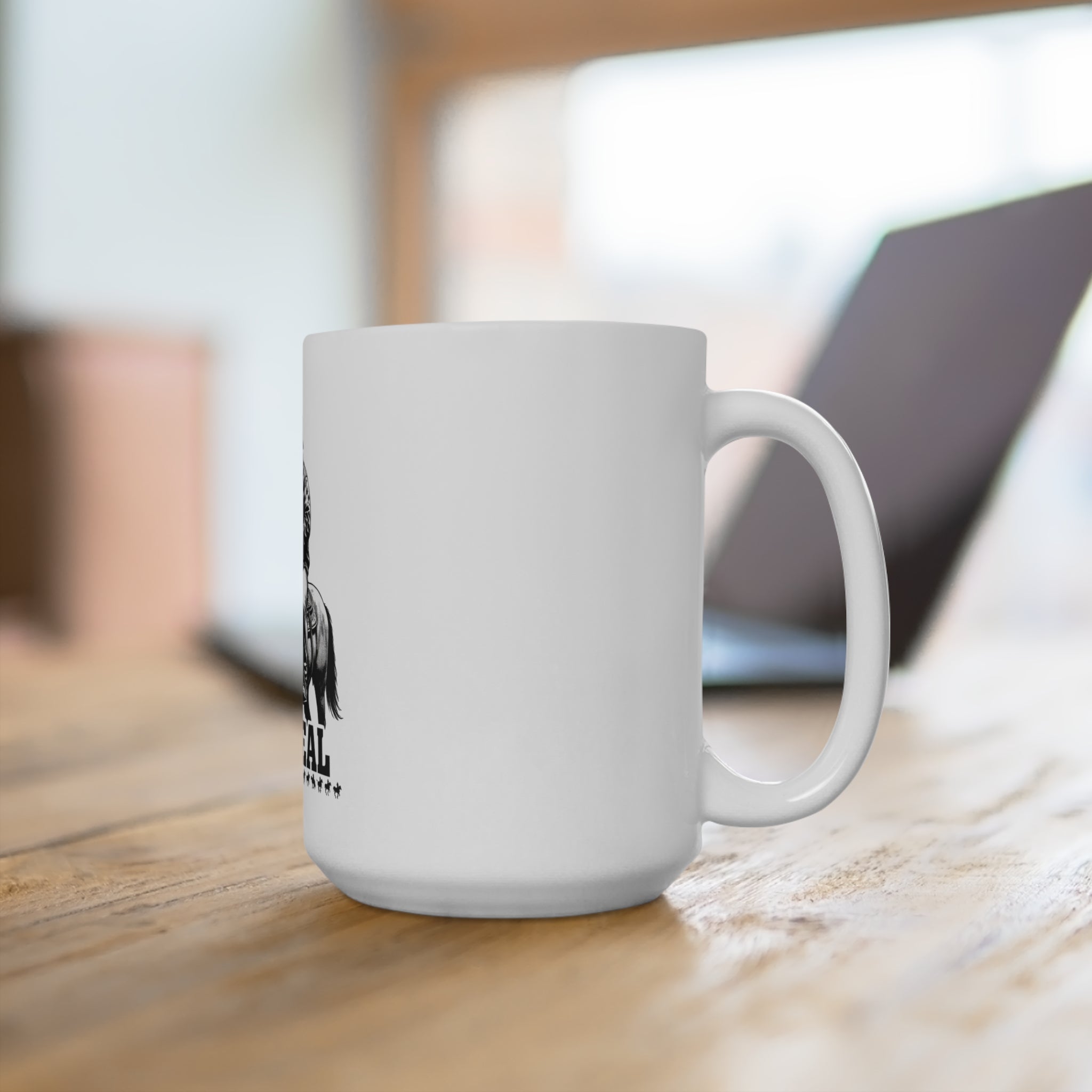15oz Ceramic Mug — Vontreal Rider Design (Vintage Horseman with Rifle)