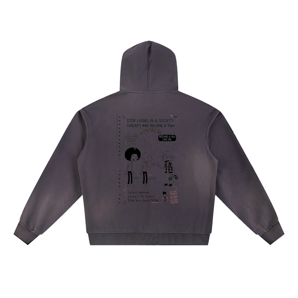 Sun Fade Frayed Fleece Hoodie