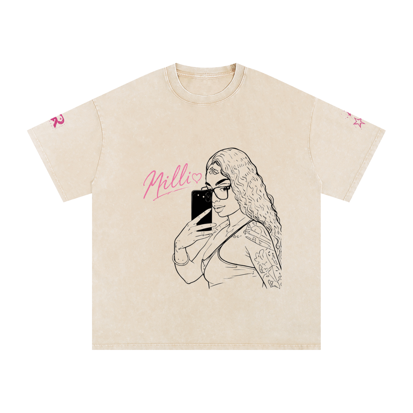 Snow Washed Oversized Cotton T-Shirt