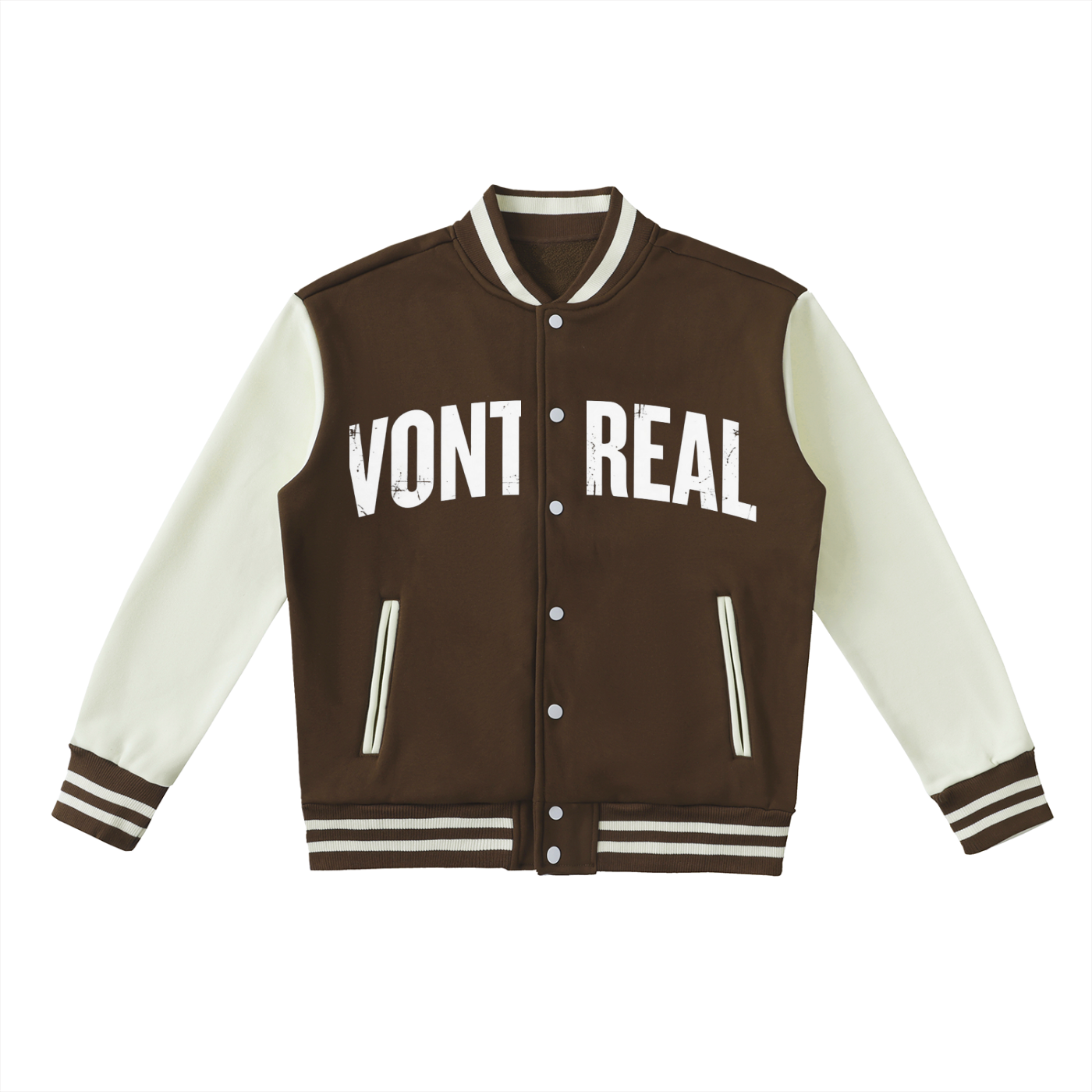 Two-Tone Fleeced Varsity Jacket