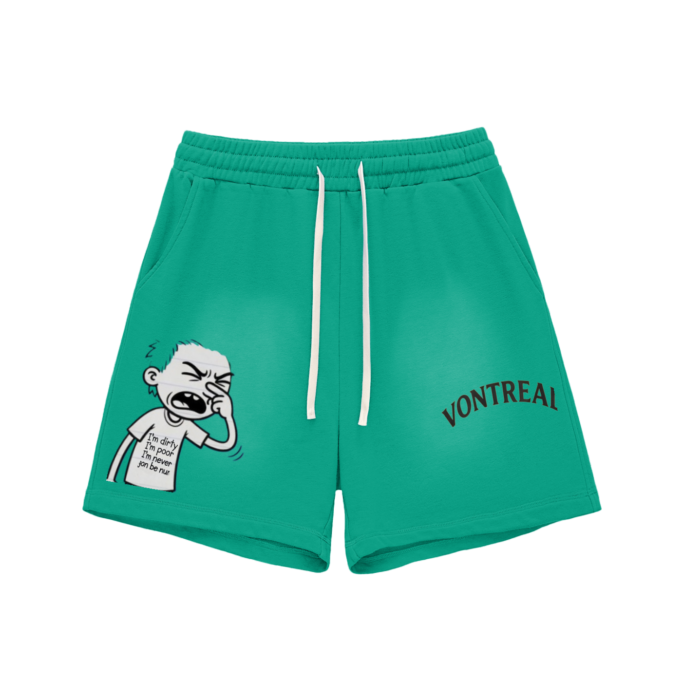 Sun Fade Raw Edge Cotton Shorts