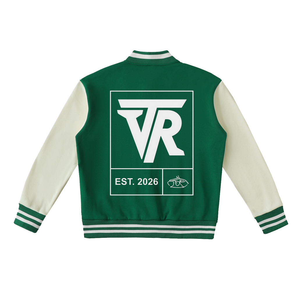 Two-Tone Fleeced Varsity Jacket