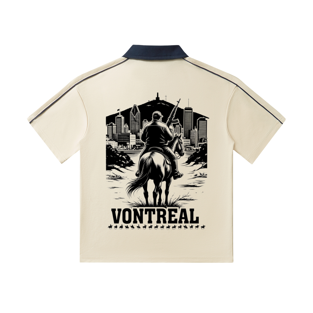 Contrast Collar Short-Sleeve Polo Shirt