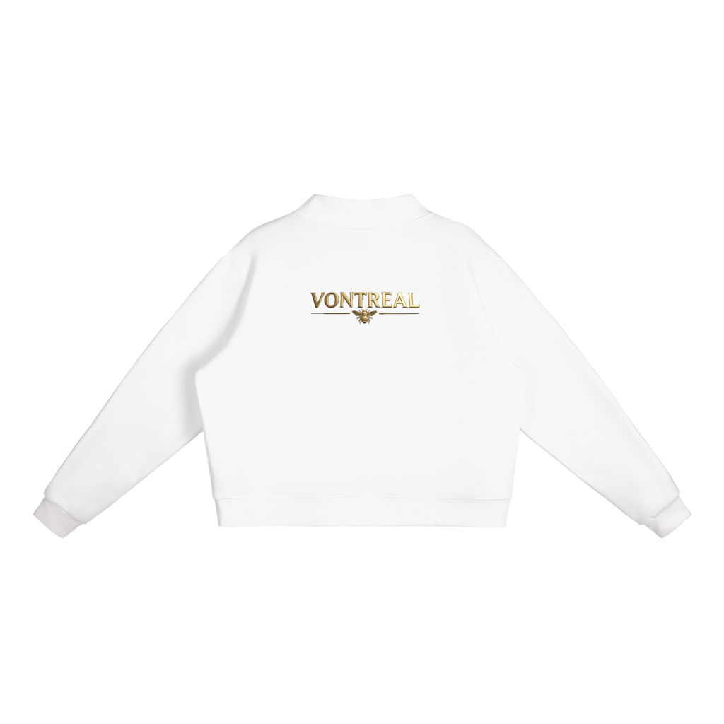 Essential Fleece Mock-Neck Crew Sweatshirt