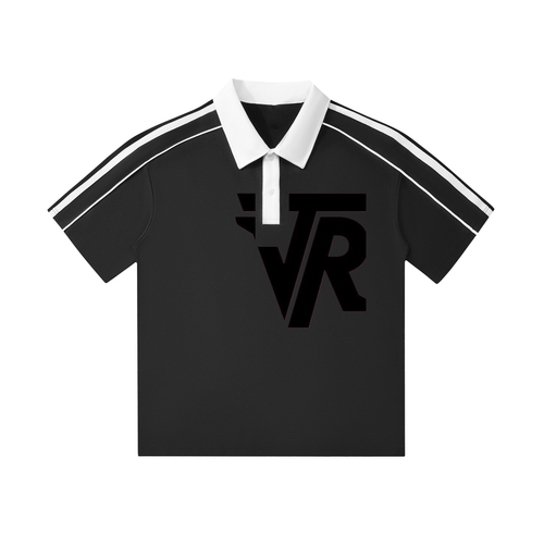 Contrast Collar Short-Sleeve Polo Shirt