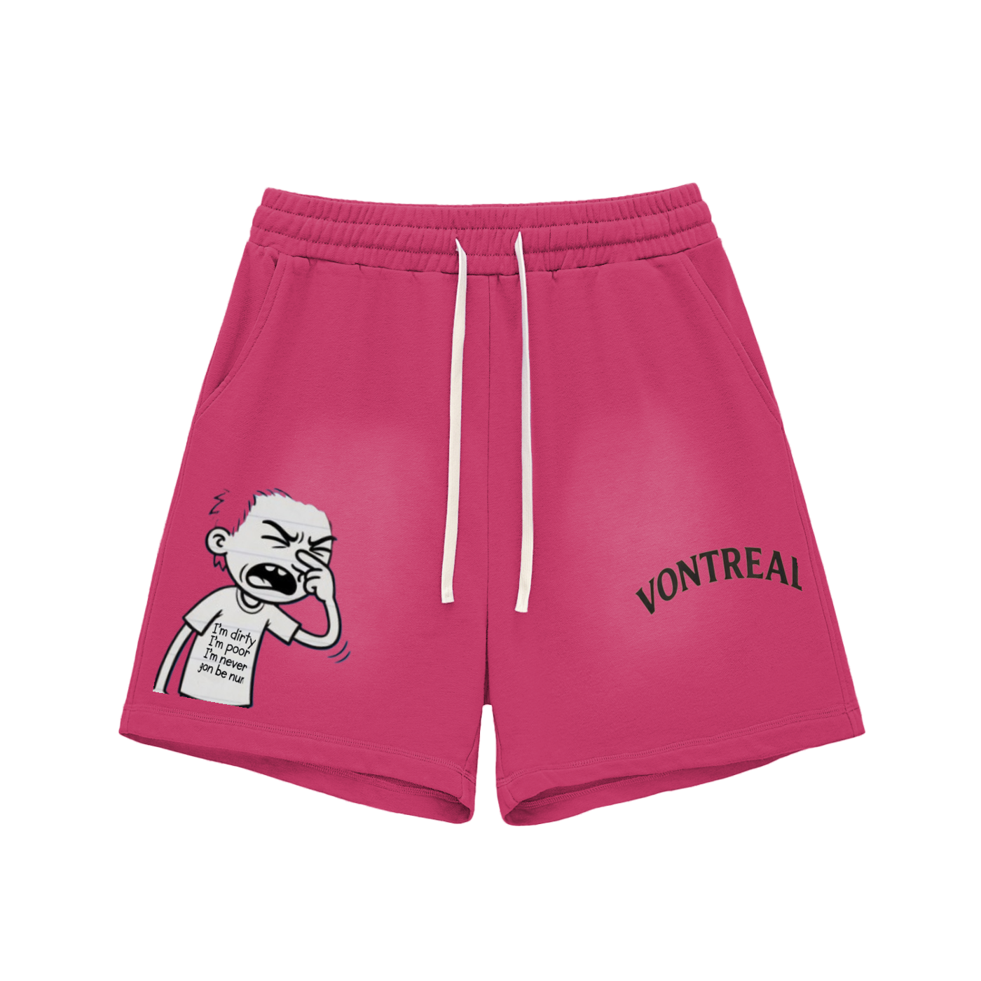 Sun Fade Raw Edge Cotton Shorts