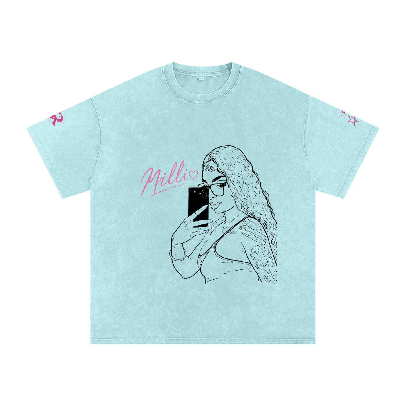 Snow Washed Oversized Cotton T-Shirt