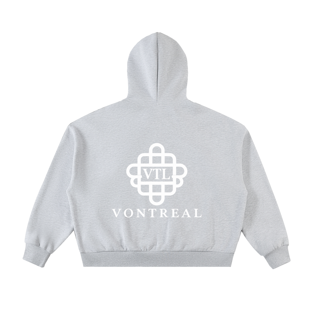 Fleeced Full-Zip Boxy Hoodie