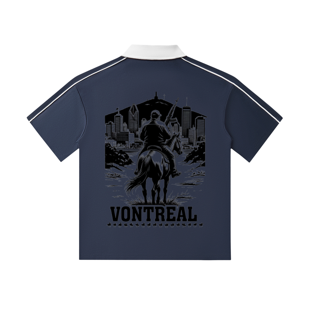 Contrast Collar Short-Sleeve Polo Shirt