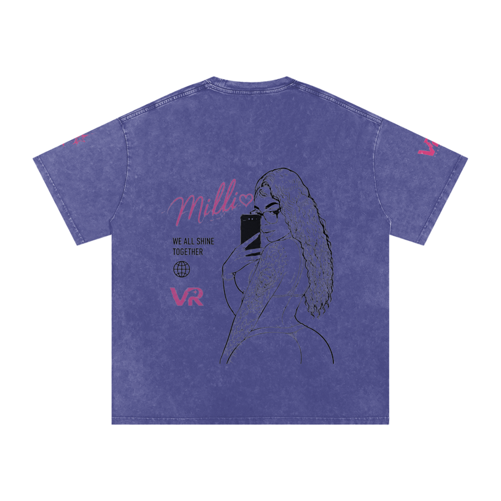 Snow Washed Oversized Cotton T-Shirt