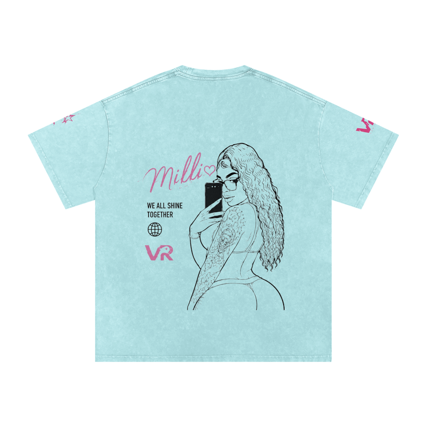 Snow Washed Oversized Cotton T-Shirt