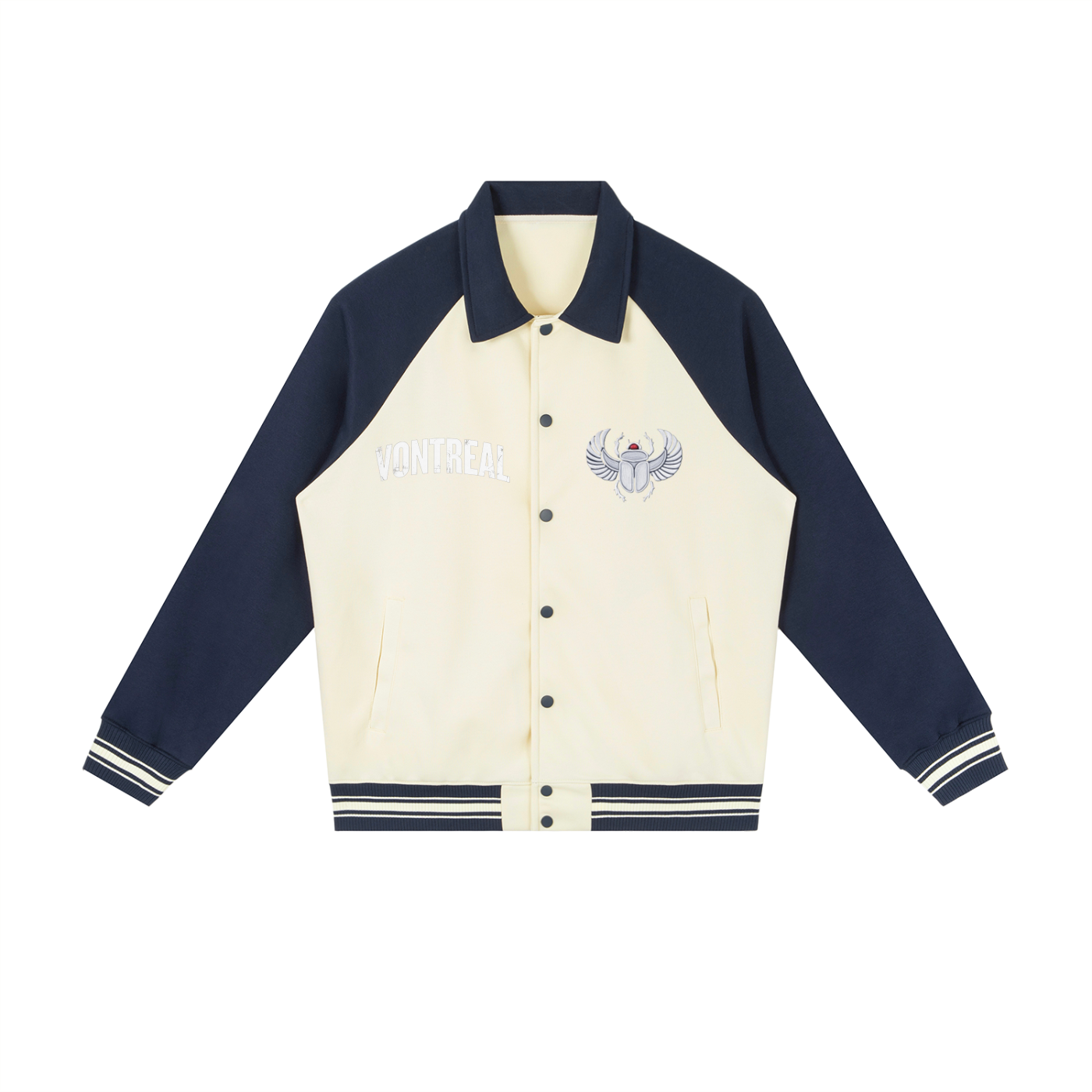 Contrast Raglan Sleeve Baseball Jacket