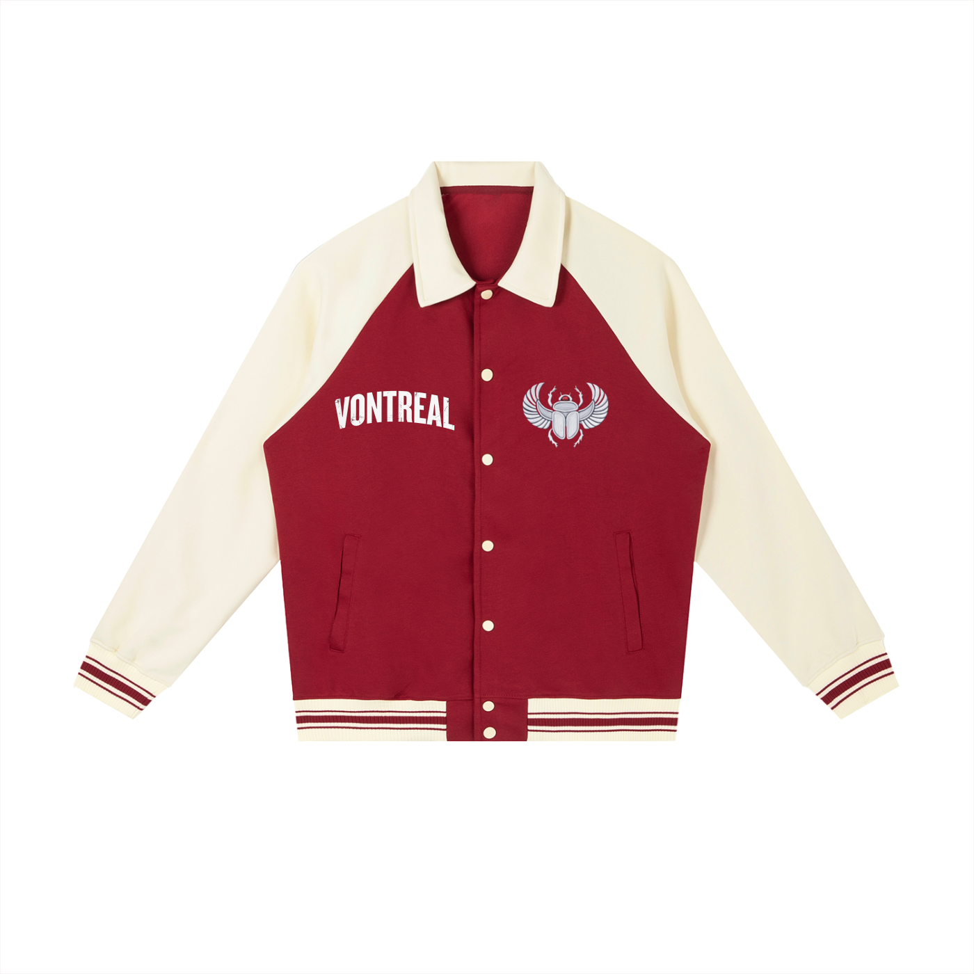 Contrast Raglan Sleeve Baseball Jacket