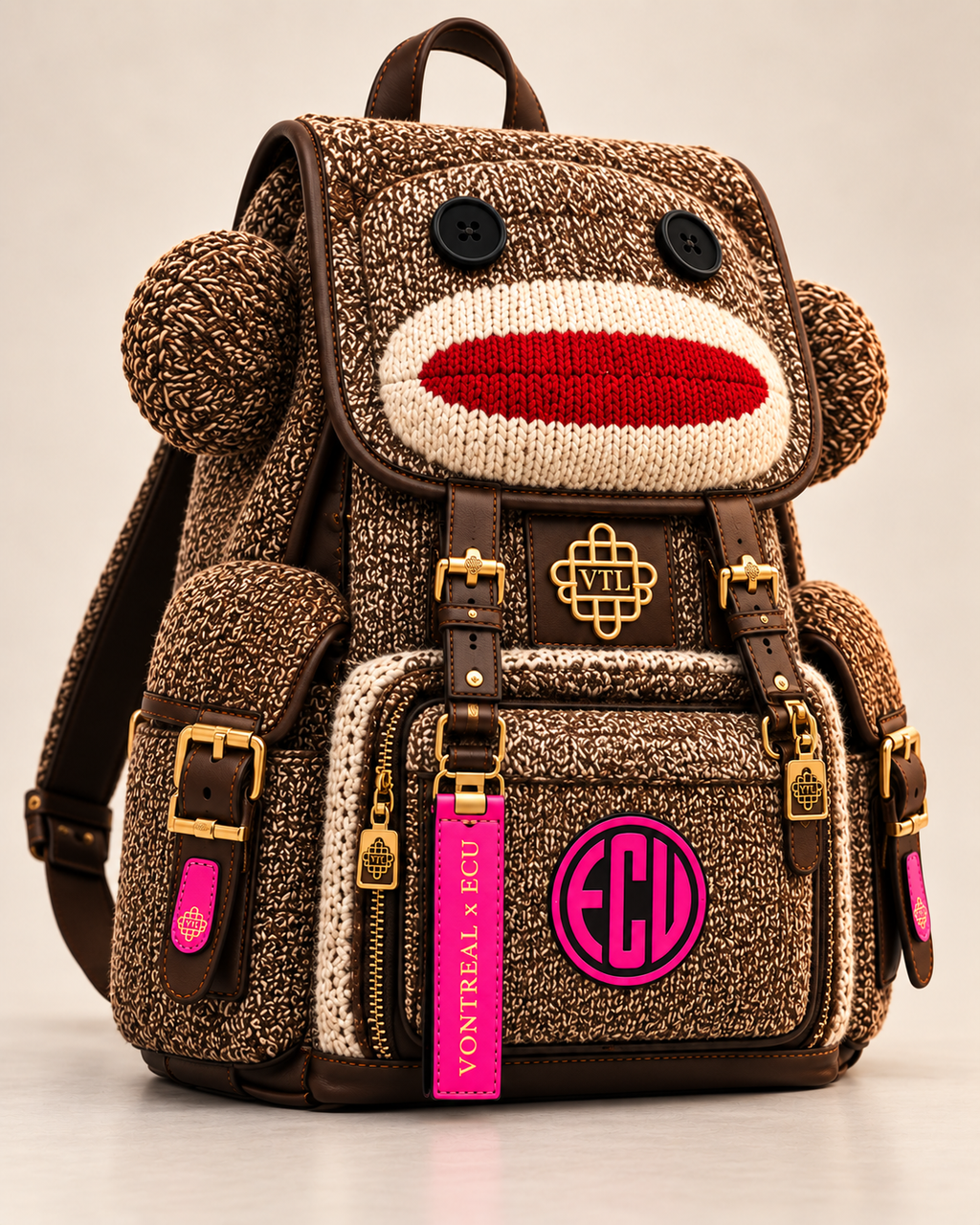 Vontreal x ECUstudios Monkey Pack Backpack three-quarter view