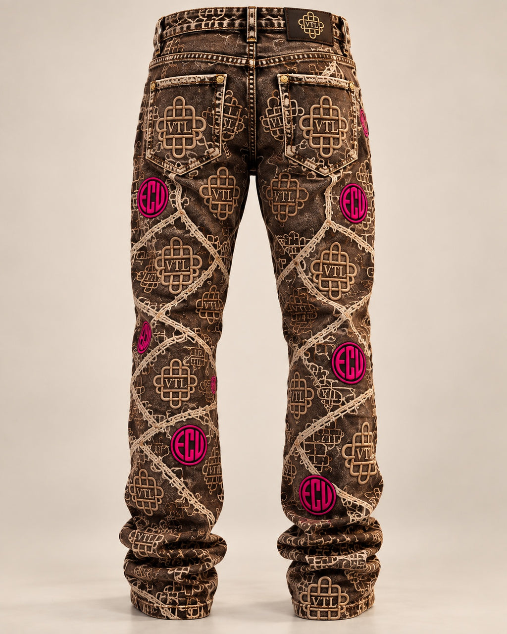 Vontreal x ECUstudios Monogram Denim Jeans back product view
